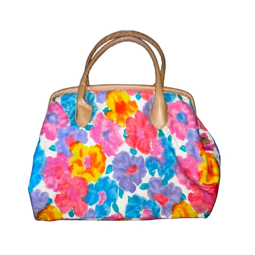 Vintage 1980s American Weekend Floral Zipper Shoulder Bag